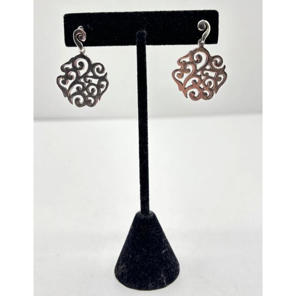 Barse 925 Sterling Silver Scroll Dangle Earrings - Picture 3 of 6